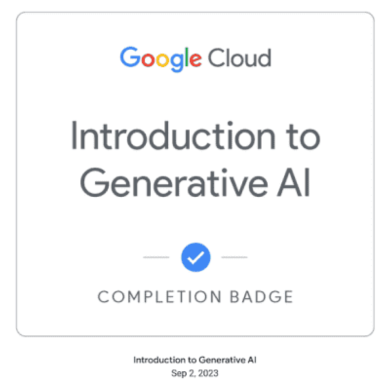 Google Cloud Generative AI Badge
